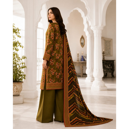 Bingo 3 Piece Unstitched Printed Lawn