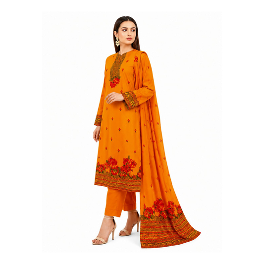 Oring D Banarsi Brosha 3 Piece Unstitched Jacquard Lawn