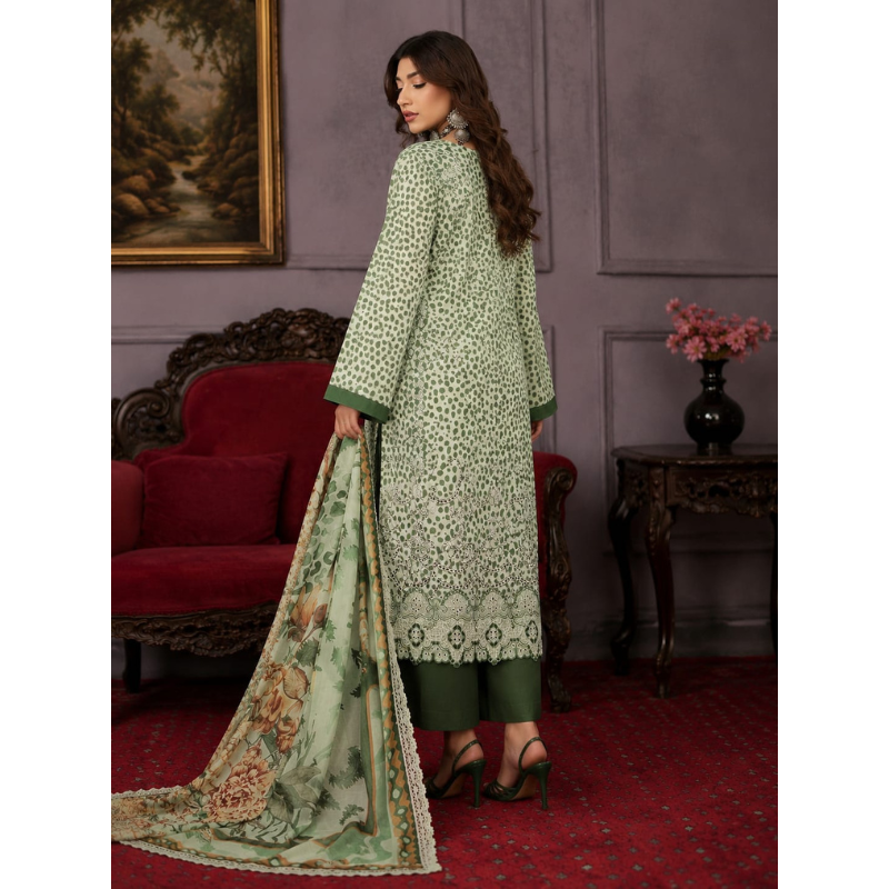 Jetiour 3 Piece Unstitched Printed Lawn