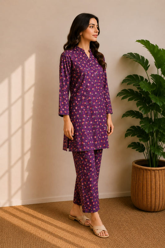 Mini Floral Purple – 2 Piece Unstitched Lawn