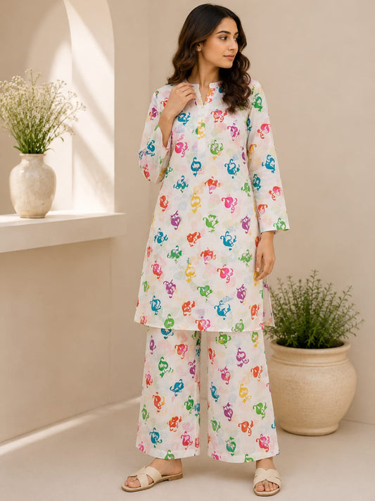 Color Pop Leaves – 2 Piece Unstitched Lawn