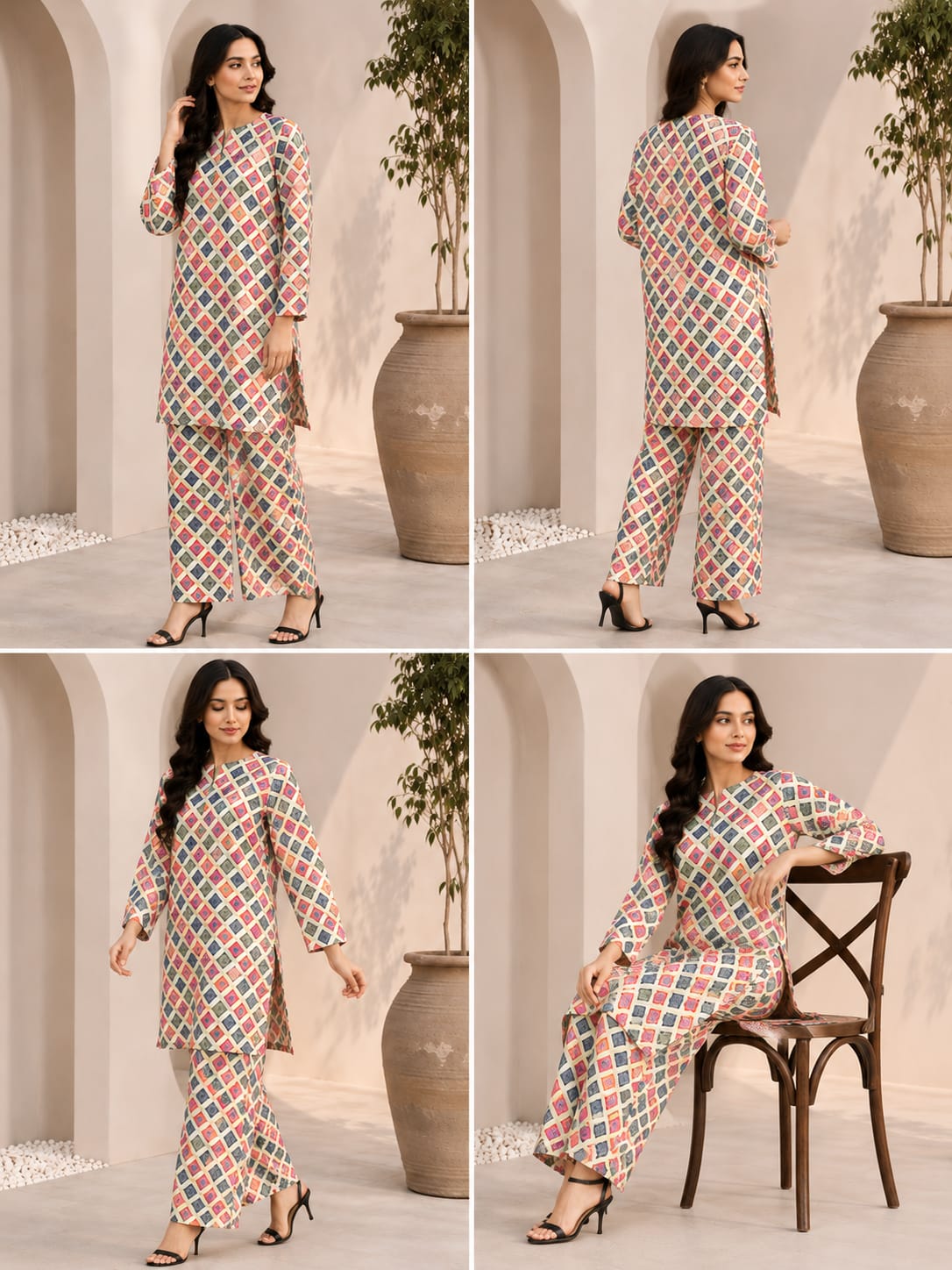 Mosaic Charm – Premium 2 Piece Unstitch Lawn Suit