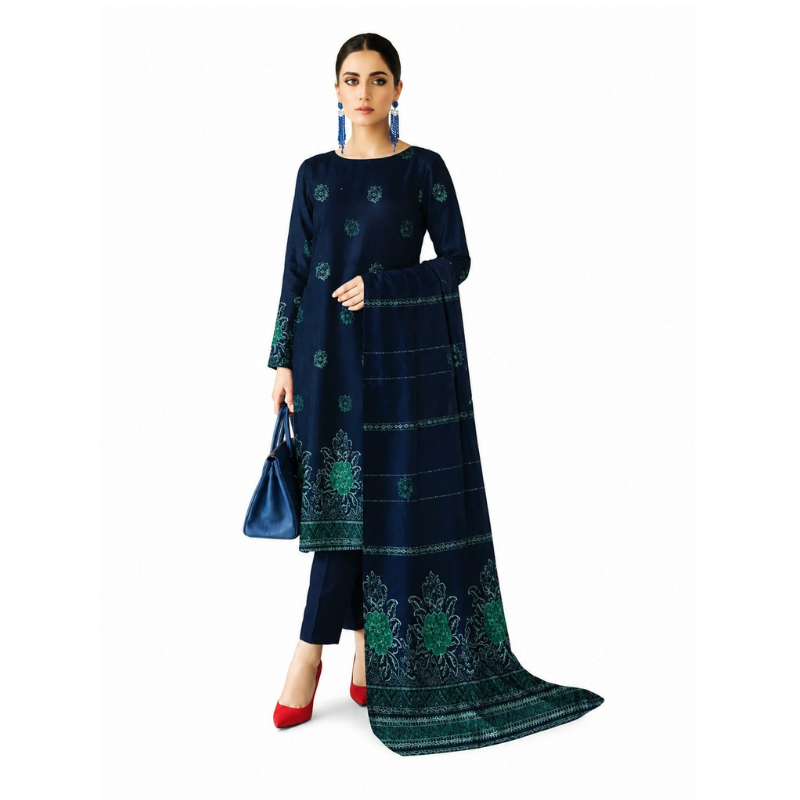 Denish Banarsi Brosha 3 Piece Unstitched Jacquard Lawn