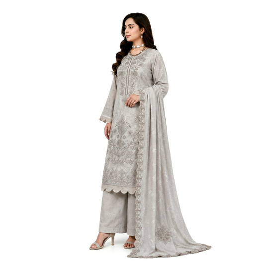 Royal 3 Piece Unstitched Embroidered Lawn