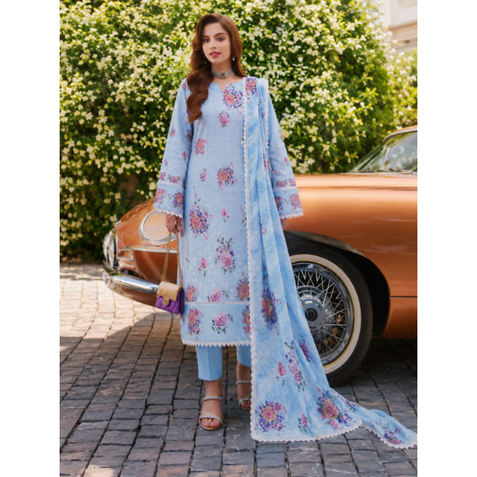 Blush 3 Piece Unstitched  Printed Lawn