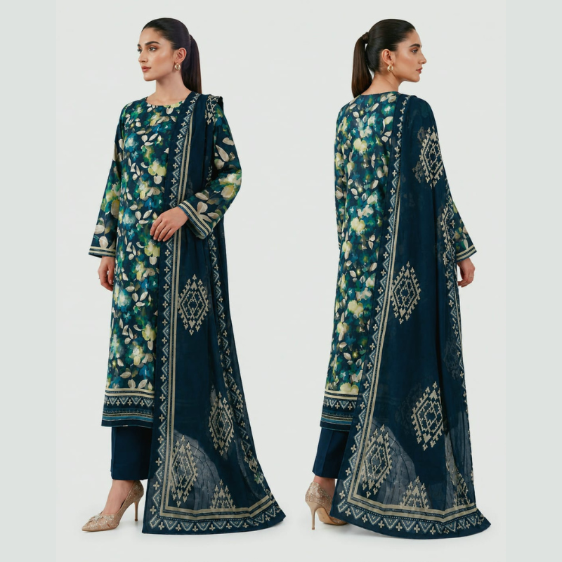 Royal 3 Piece Unstitched Printed Lawn