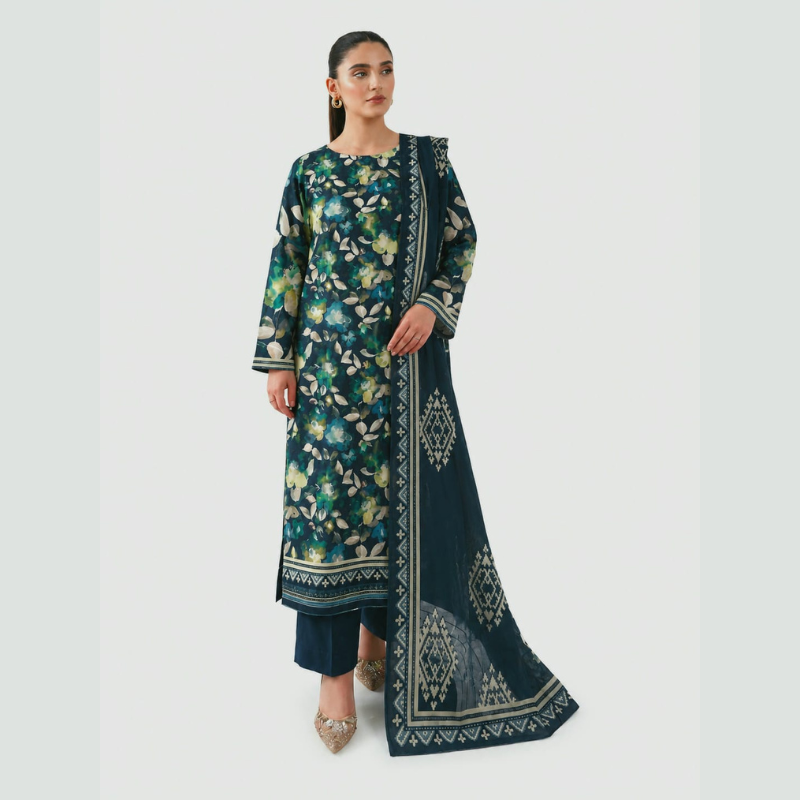 Royal 3 Piece Unstitched Printed Lawn