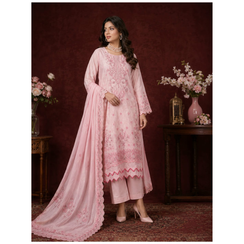 Aurad 3 Piece Unstitched   Embroidered Lawn