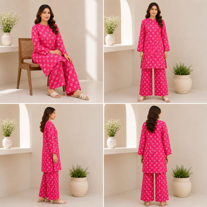 Pink Daisy – 2 Piece Unstitched Lawn