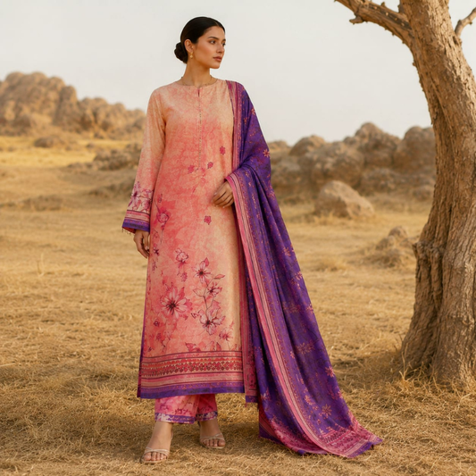 Dessert 3 Piece Unstitched Printed Lawn
