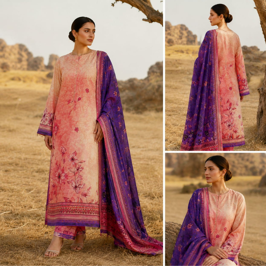 Dessert 3 Piece Unstitched Printed Lawn