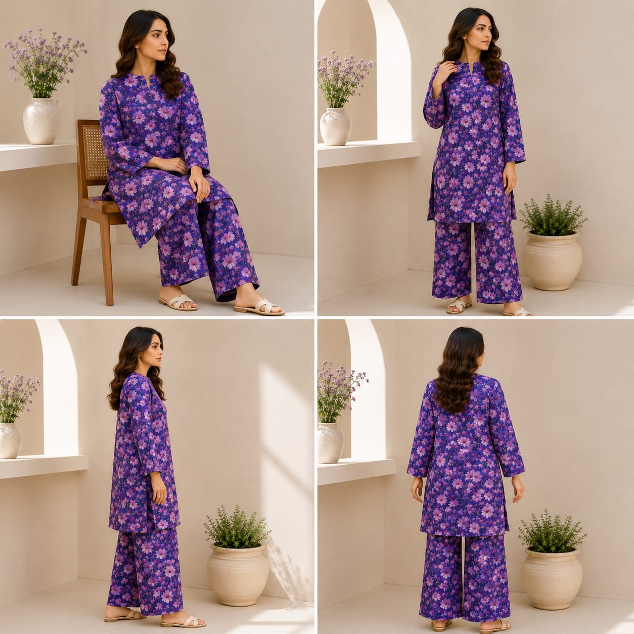 Violet Bloom – 2 Piece Unstitched Lawn