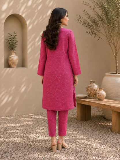 Ruby Blossom Micro Print – 2 Piece Unstitched Lawn Suit