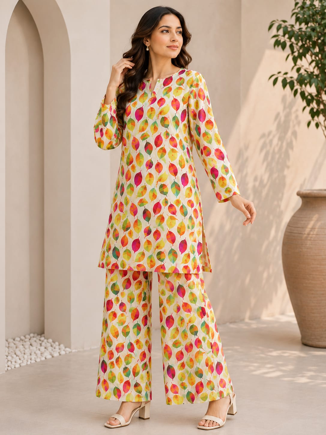 Autumn Leaves – Premium 2 Piece Unstitch Lawn Suit