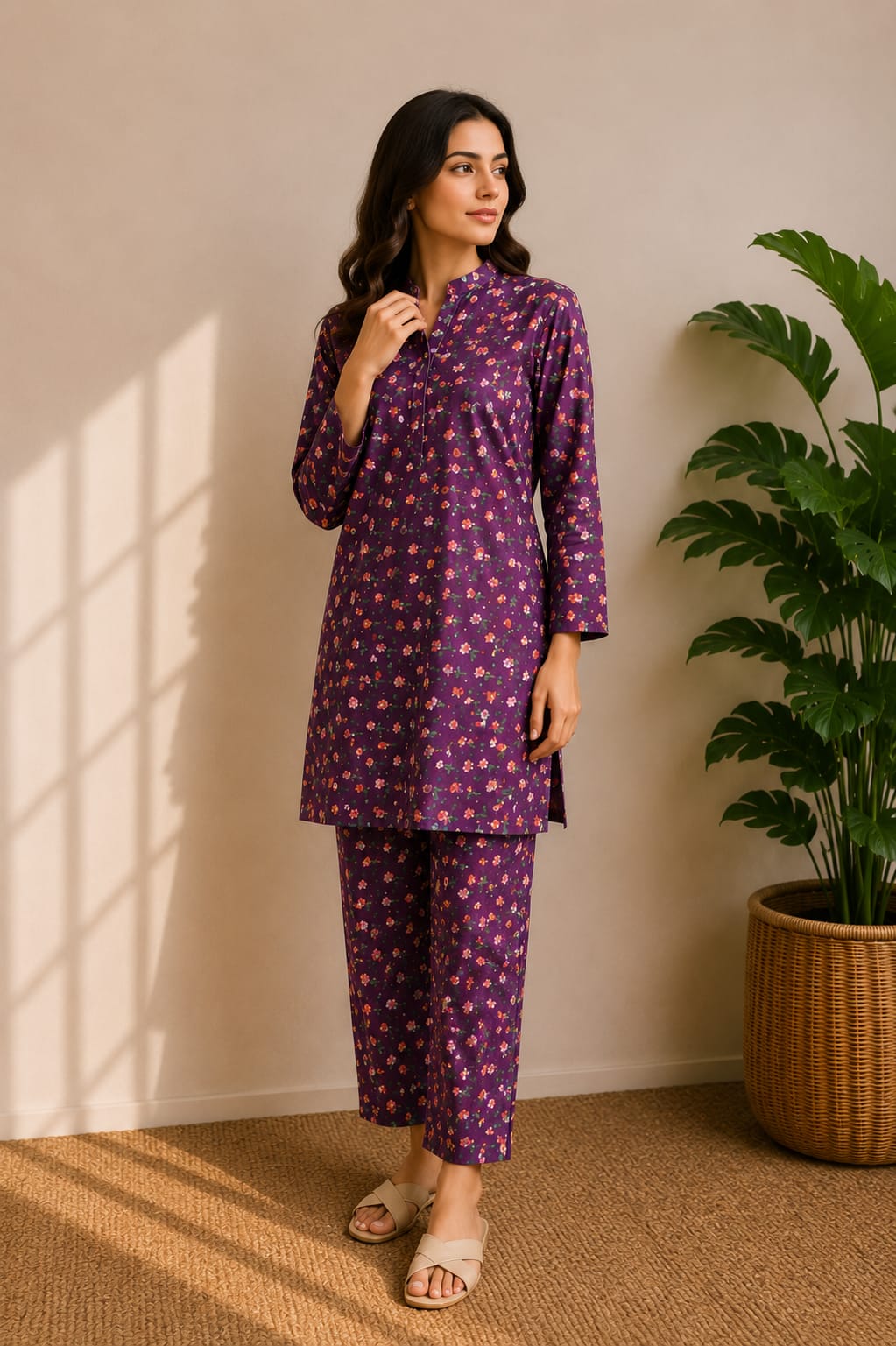 Mini Floral Purple – 2 Piece Unstitched Lawn