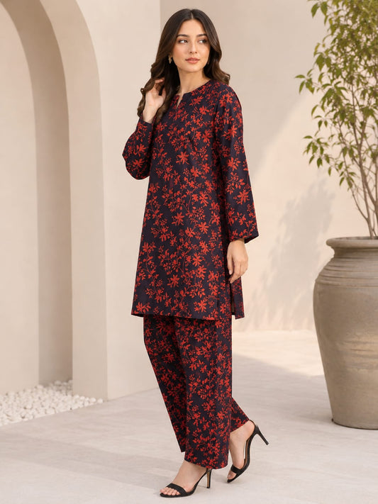 Midnight Blossom – Premium 2 Piece Unstitch Lawn  Suit