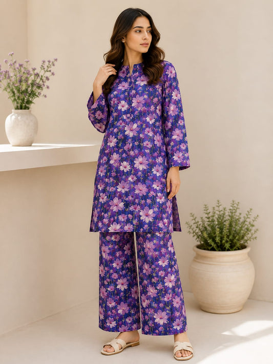 Violet Bloom – 2 Piece Unstitched Lawn