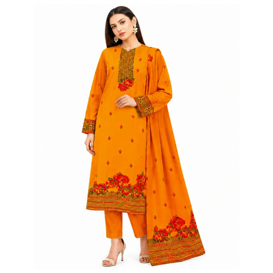 Oring D Banarsi Brosha 3 Piece Unstitched Jacquard Lawn