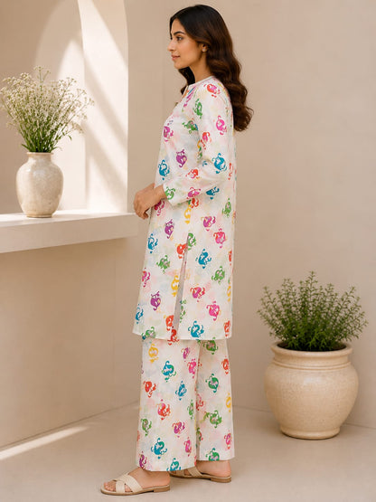 Color Pop Leaves – 2 Piece Unstitched Lawn