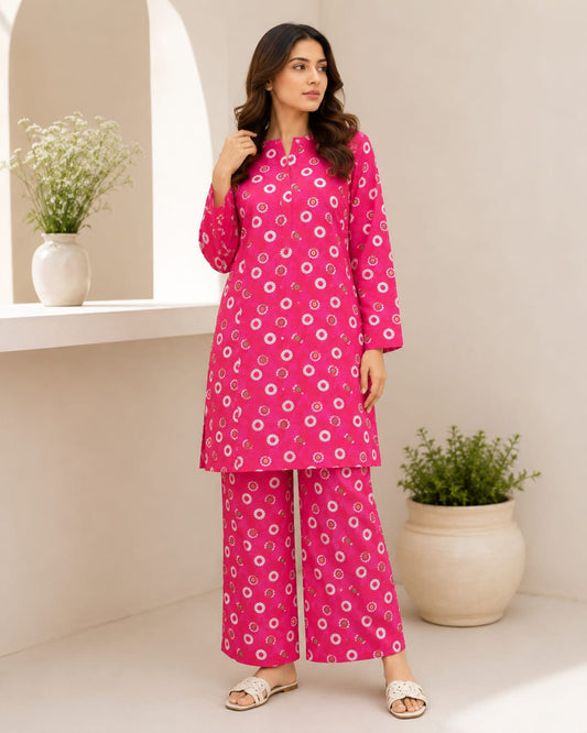 Pink Daisy – 2 Piece Unstitched Lawn
