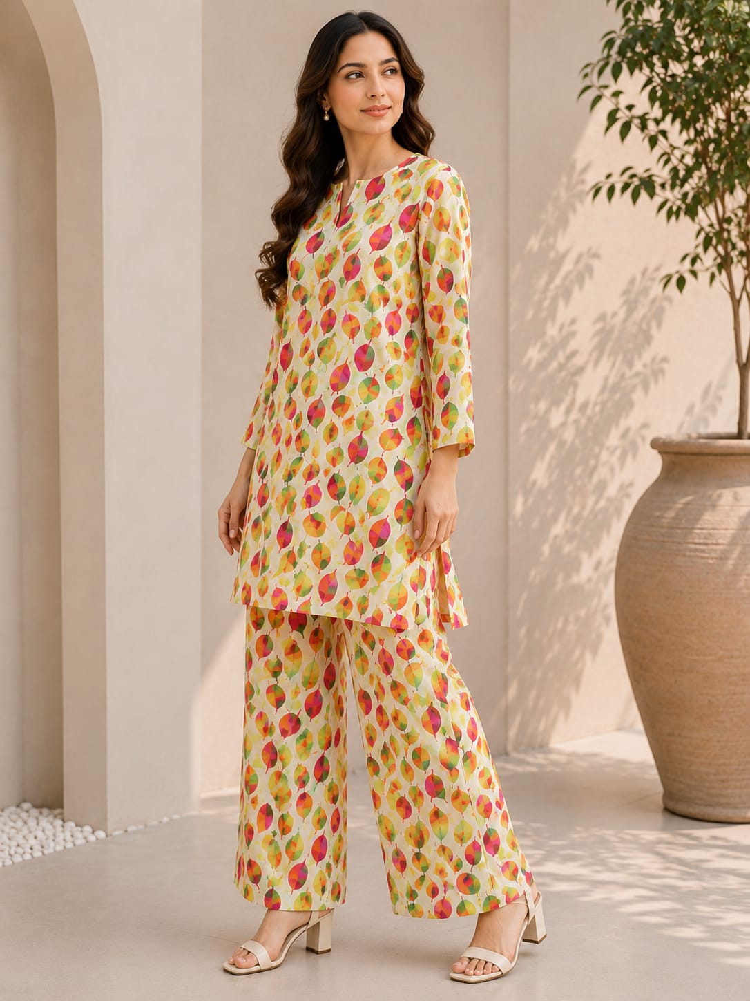 Autumn Leaves – Premium 2 Piece Unstitch Lawn Suit