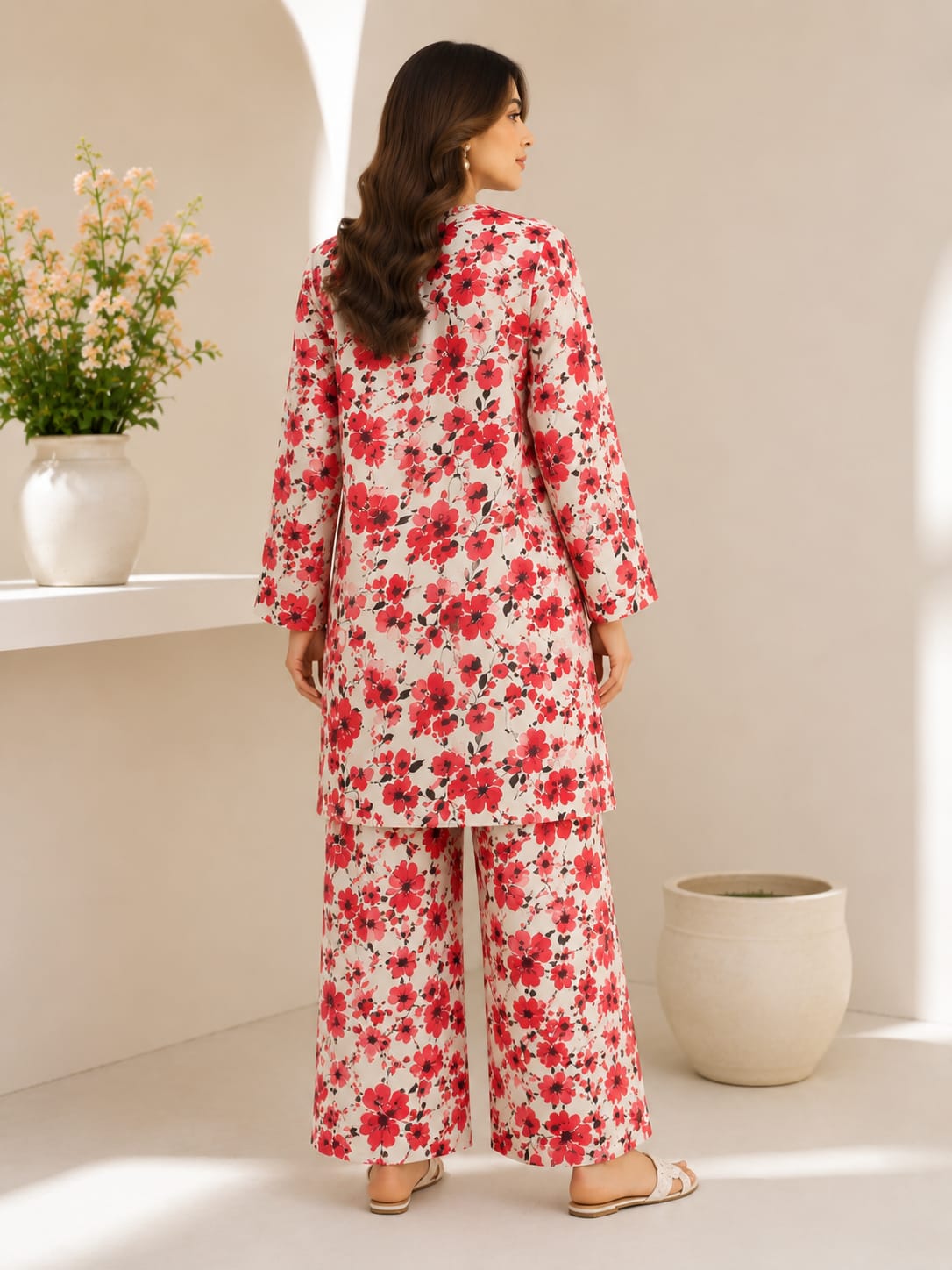 Crimson Blossom – 2 Piece Unstitched Lawn
