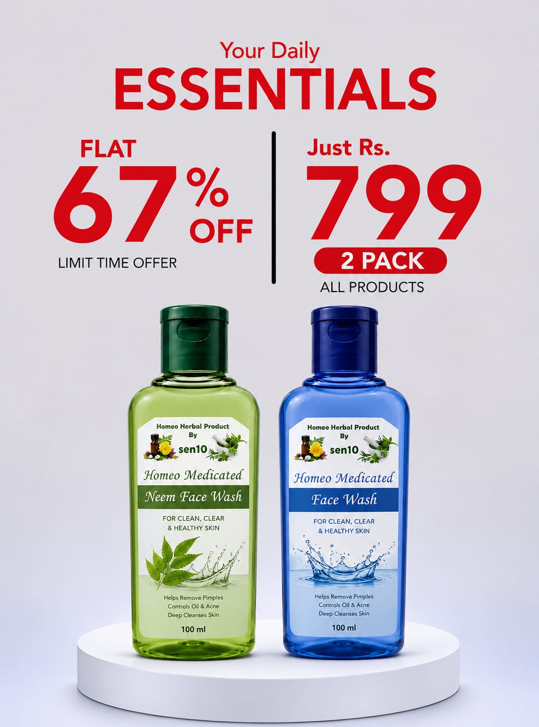 Homeo Medicated Facewash Pack Of 2