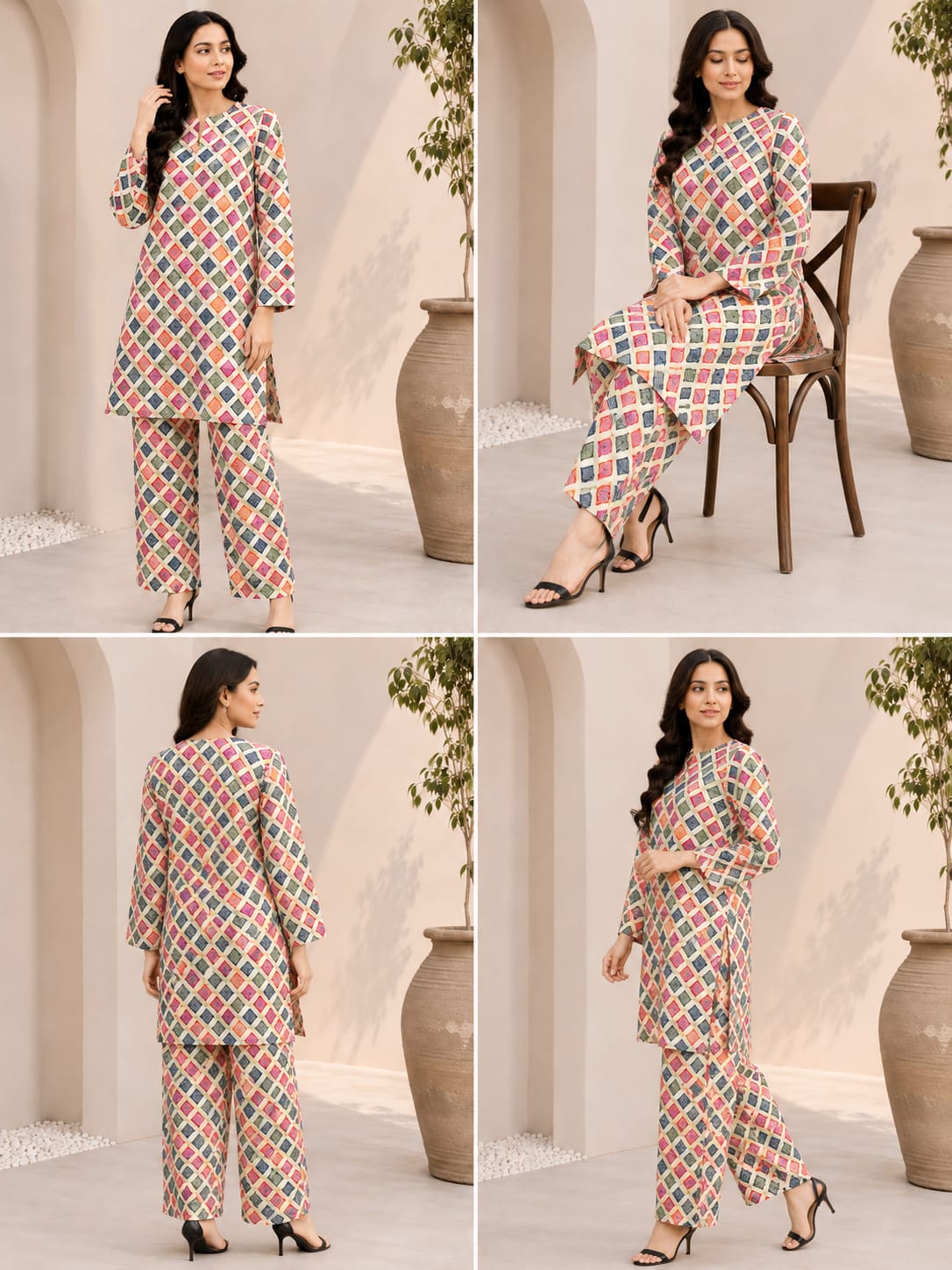 Mosaic Charm – Premium 2 Piece Unstitch Lawn Suit