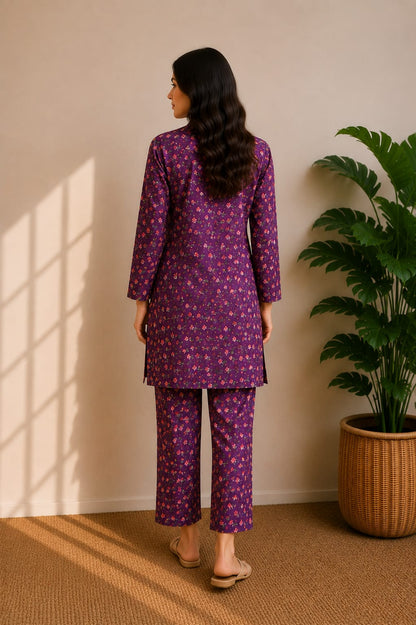 Mini Floral Purple – 2 Piece Unstitched Lawn