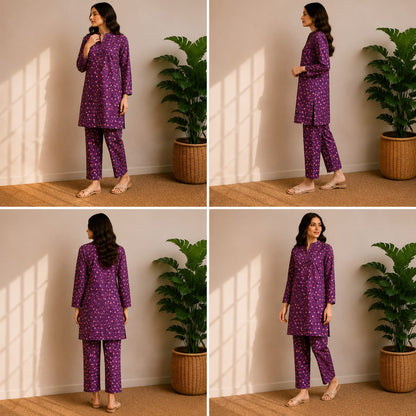 Mini Floral Purple – 2 Piece Unstitched Lawn