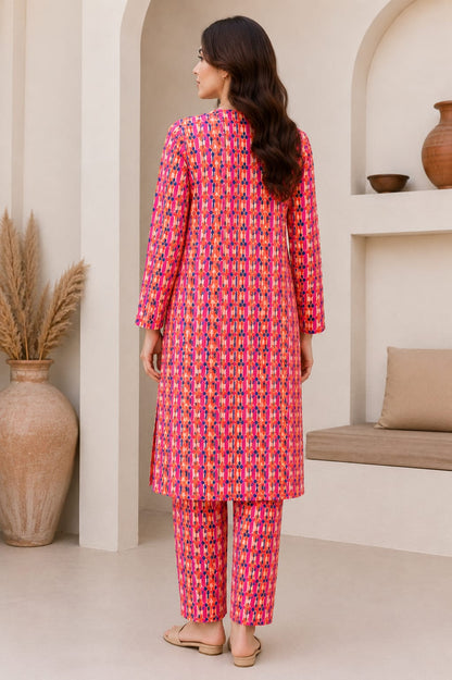 Vibrant Bloom Stripes – 2 Piece Unstitched Lawn Suit
