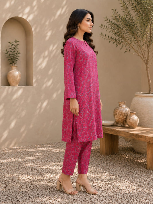 Ruby Blossom Micro Print – 2 Piece Unstitched Lawn Suit