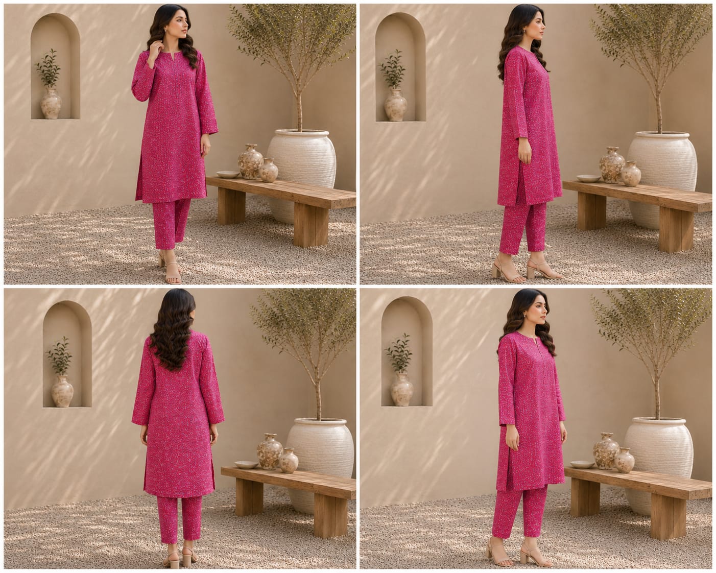 Ruby Blossom Micro Print – 2 Piece Unstitched Lawn Suit