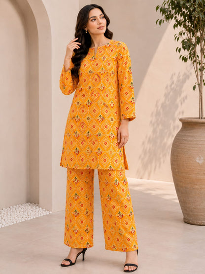 Amber Glow – Premium 2 Piece Unstitch Lawn Suit