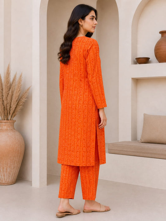 Sunset Floral Stripe – 2 Piece Unstitched Lawn Suit