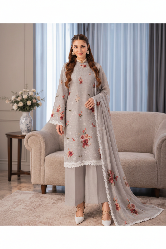 lawn printed 3 piece unstitched